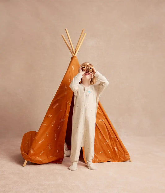 Sleep Suit Long Sleeve 1.5 TOG Cotton Oatmeal Twigs