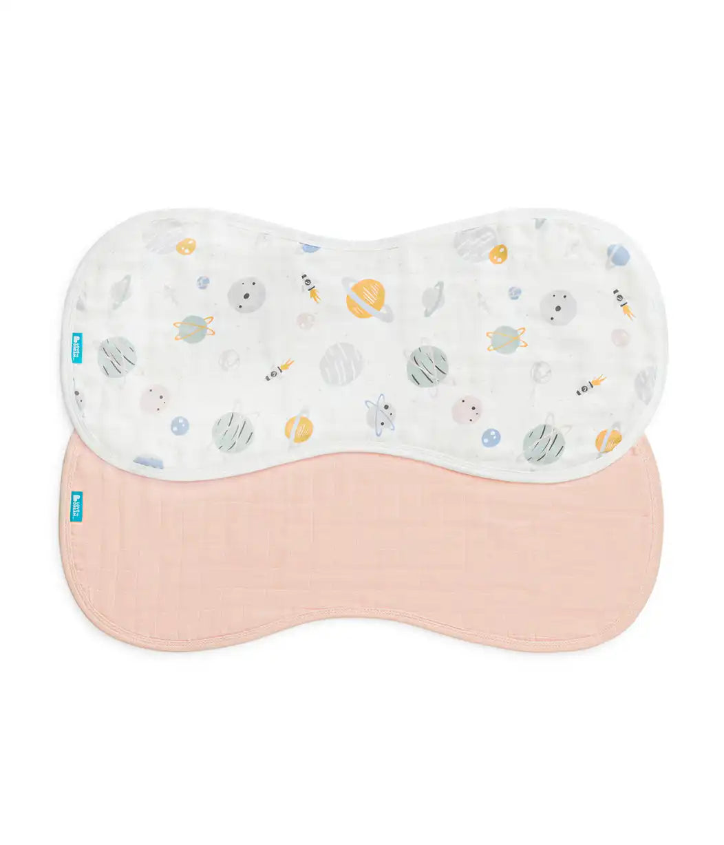 Burp Cloth 2 Pack Muslin Blush Rocket