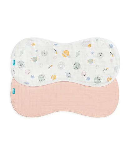 Burp Cloth 2 Pack Muslin Blush Rocket