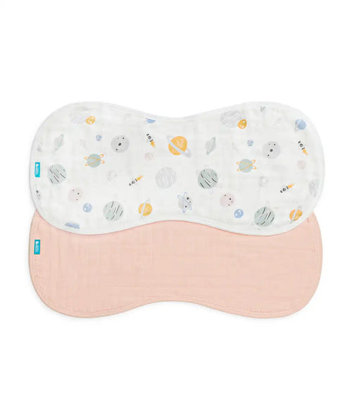 Burp Cloth 2 Pack Muslin Blush Rocket