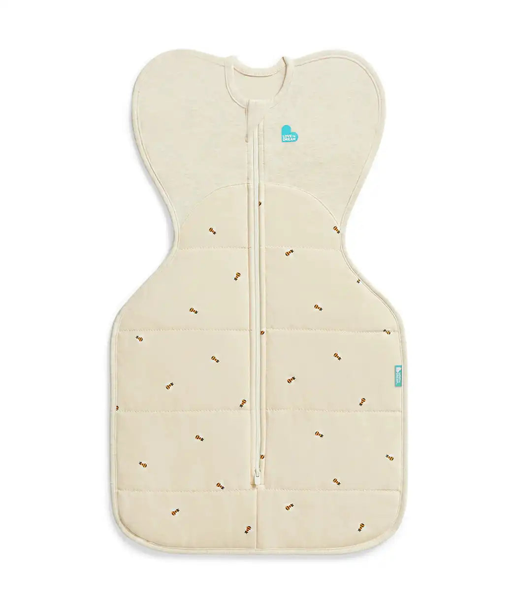Swaddle Up & Romper Bundle | 2.5 TOG | Oatmeal Bees | Deep Olive
