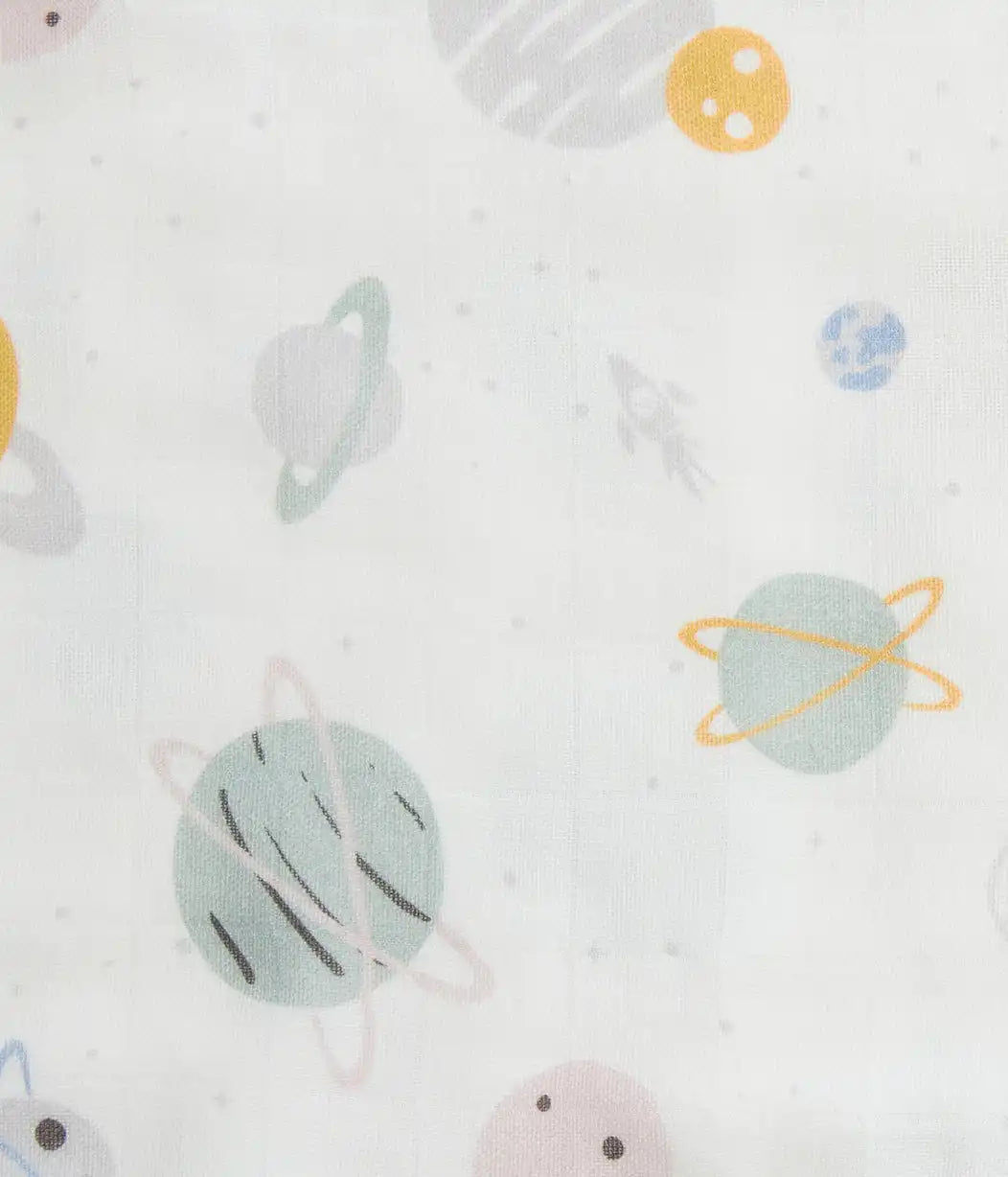 Burp Cloth 2 Pack Muslin Mist Blue Rocket