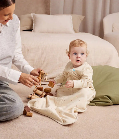 Sleep Bag Long Sleeve 1.5 TOG Cotton Oatmeal Twigs