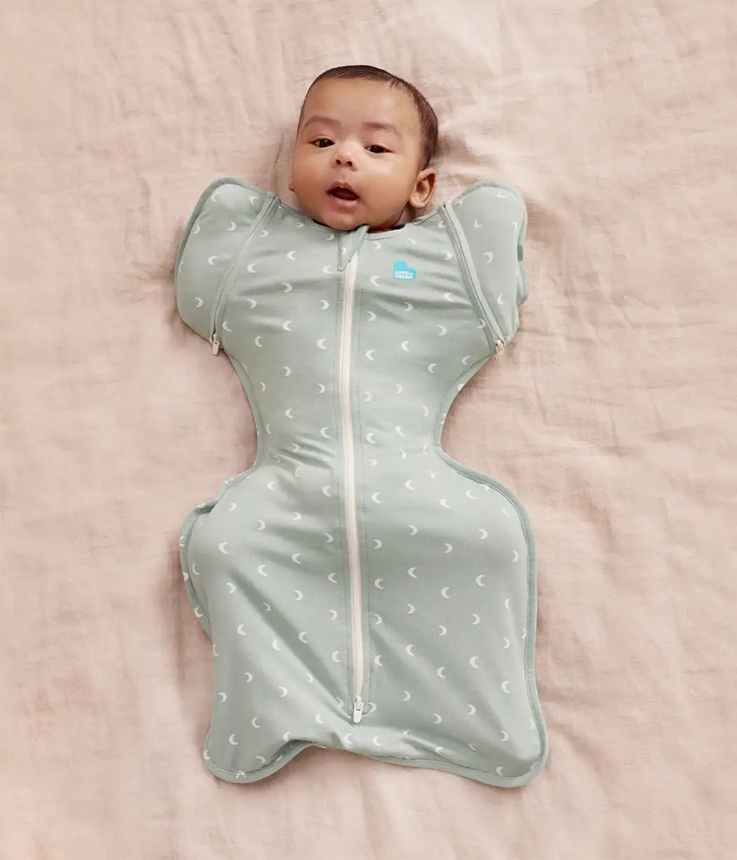 Swaddle Up™ Early Roller 2-in-1 Transition Bag 1.0 TOG Cotton Olive Moon