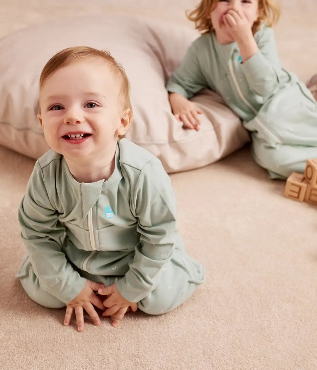 Sleep Suit Long Sleeve 1.5 TOG Cotton Olive Twigs