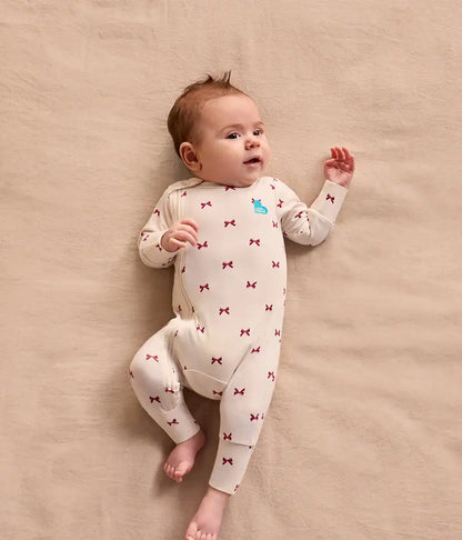 Romper Snug Fit Viscose from Bamboo Cream Bows