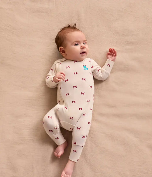 Romper Snug Fit Viscose from Bamboo Cream Bows