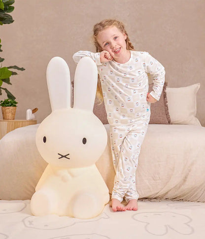 Kids Pajama Set Long Sleeve Snug Fit Viscose from Bamboo Birch Miffy Checker