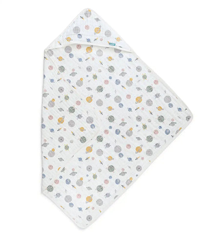 Hooded Towel Muslin White Rocket
