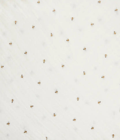 Hooded Towel Muslin Cream Bees