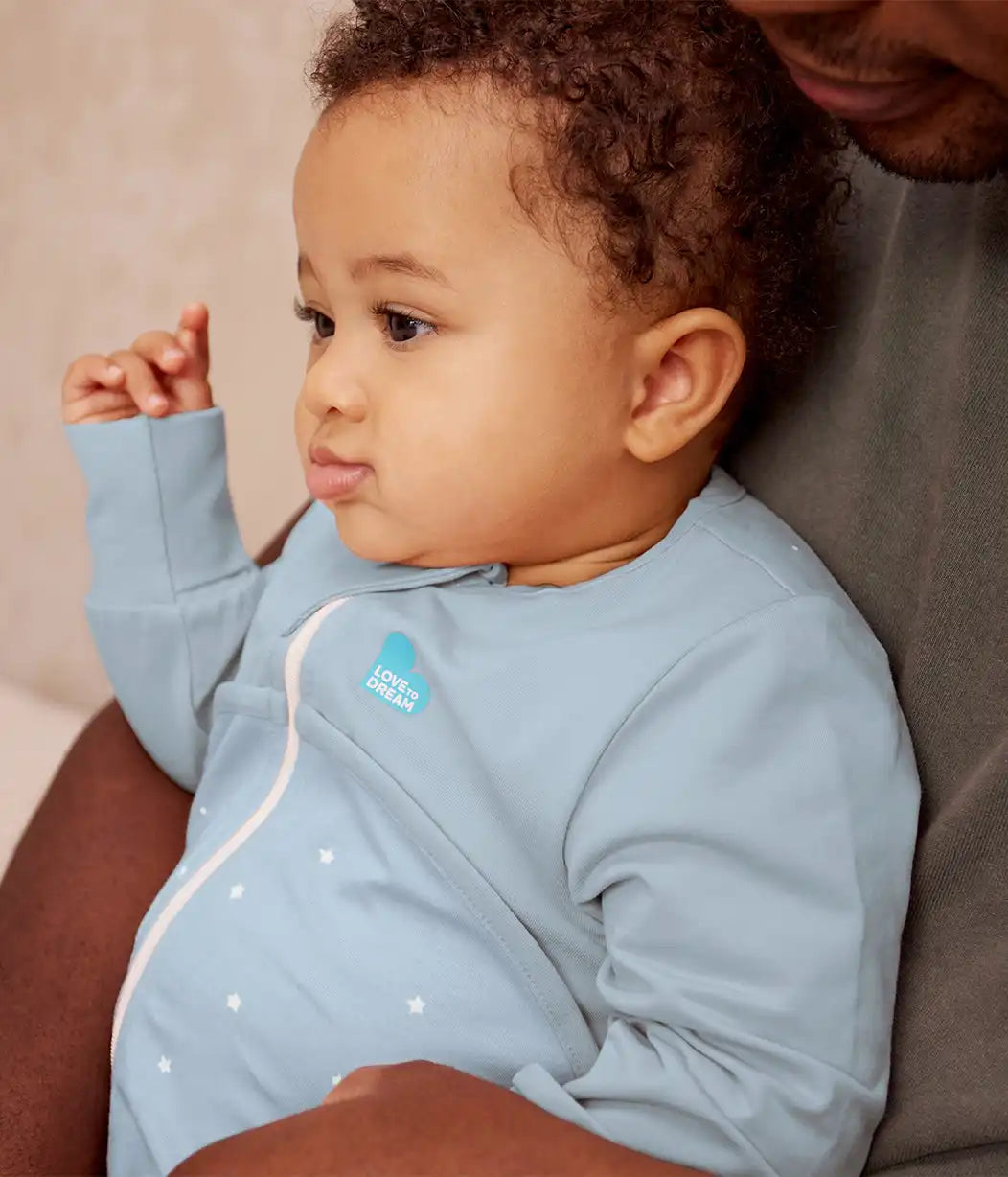 Sleep Suit Long Sleeve 1.0 TOG Cotton Powder Blue Twinkle
