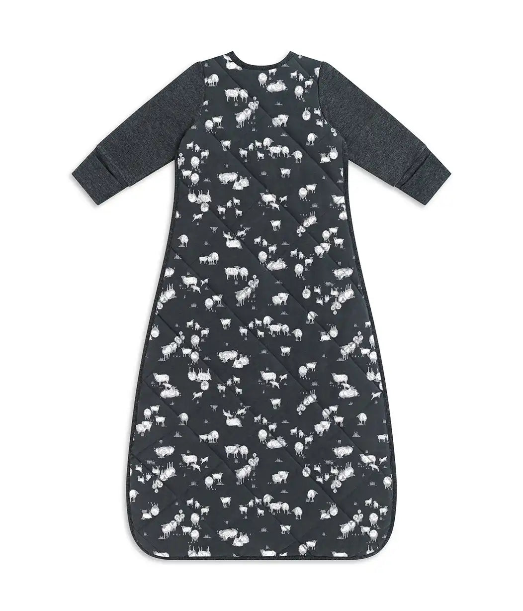 Sleep Bag Long Sleeve 3.5 TOG Organic Cotton/Merino Wool Charcoal Sheep Life