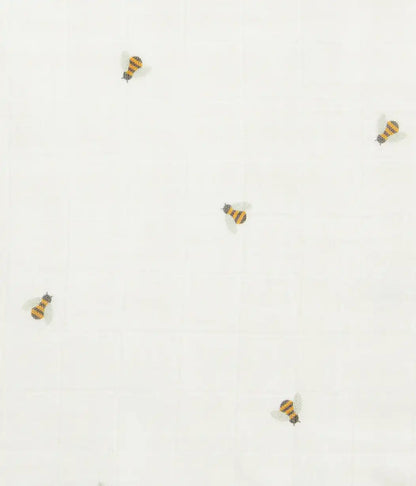 Burp Cloth 2 Pack Muslin Cream Bees