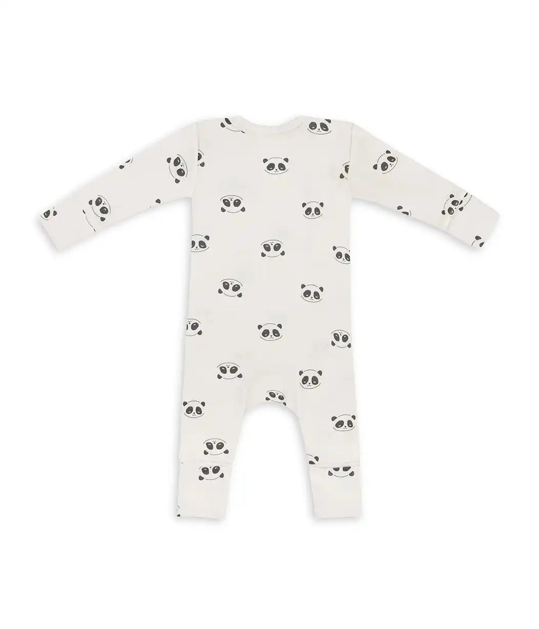 Romper Snug Fit Viscose from Bamboo Cream Sleepy Pandas