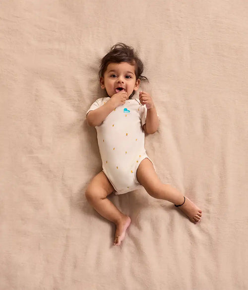 Bodysuit Short Sleeve Snug Fit Viscose from Bamboo Cream Lemons
