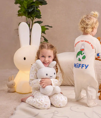 Kids Pajama Set Long Sleeve Snug Fit Viscose from Bamboo Birch Miffy Checker