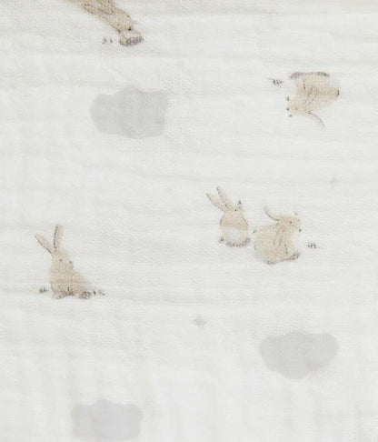 Bib 2 Pack Muslin White Mini Cloud Bunnies
