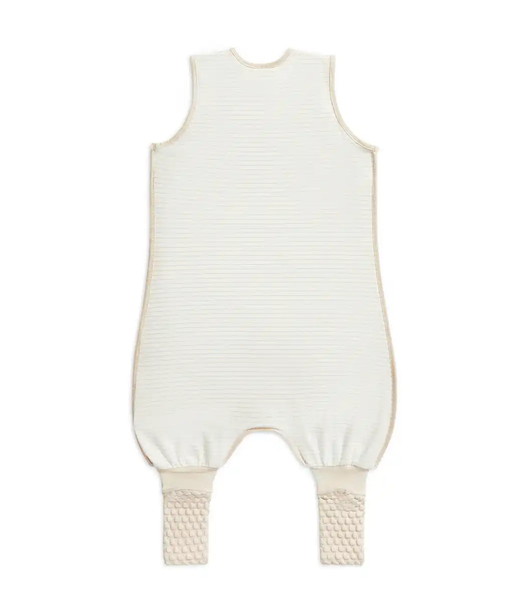 Sleep Suit Sleeveless 0.2 TOG Cotton Tan Breton Stripe