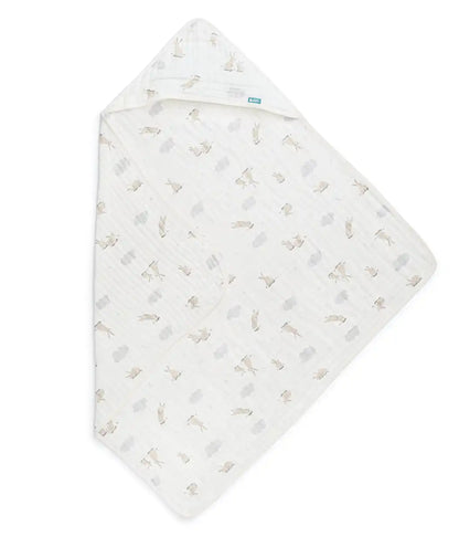 Hooded Towel Muslin White Cloud Bunnies