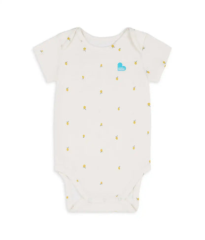 Bodysuit Short Sleeve Snug Fit Viscose from Bamboo Cream Lemons