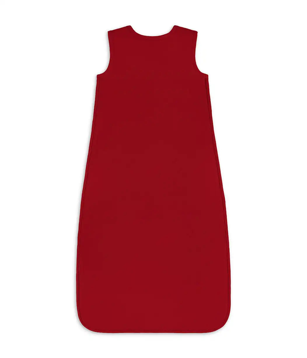 Sleep Bag Sleeveless 1.5 TOG Cotton Fleece Maroon Hearts Embroidery