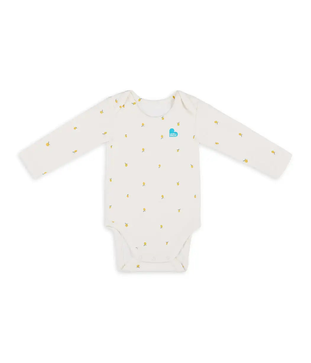 Bodysuit Long Sleeve Snug Fit Viscose from Bamboo Cream Lemons