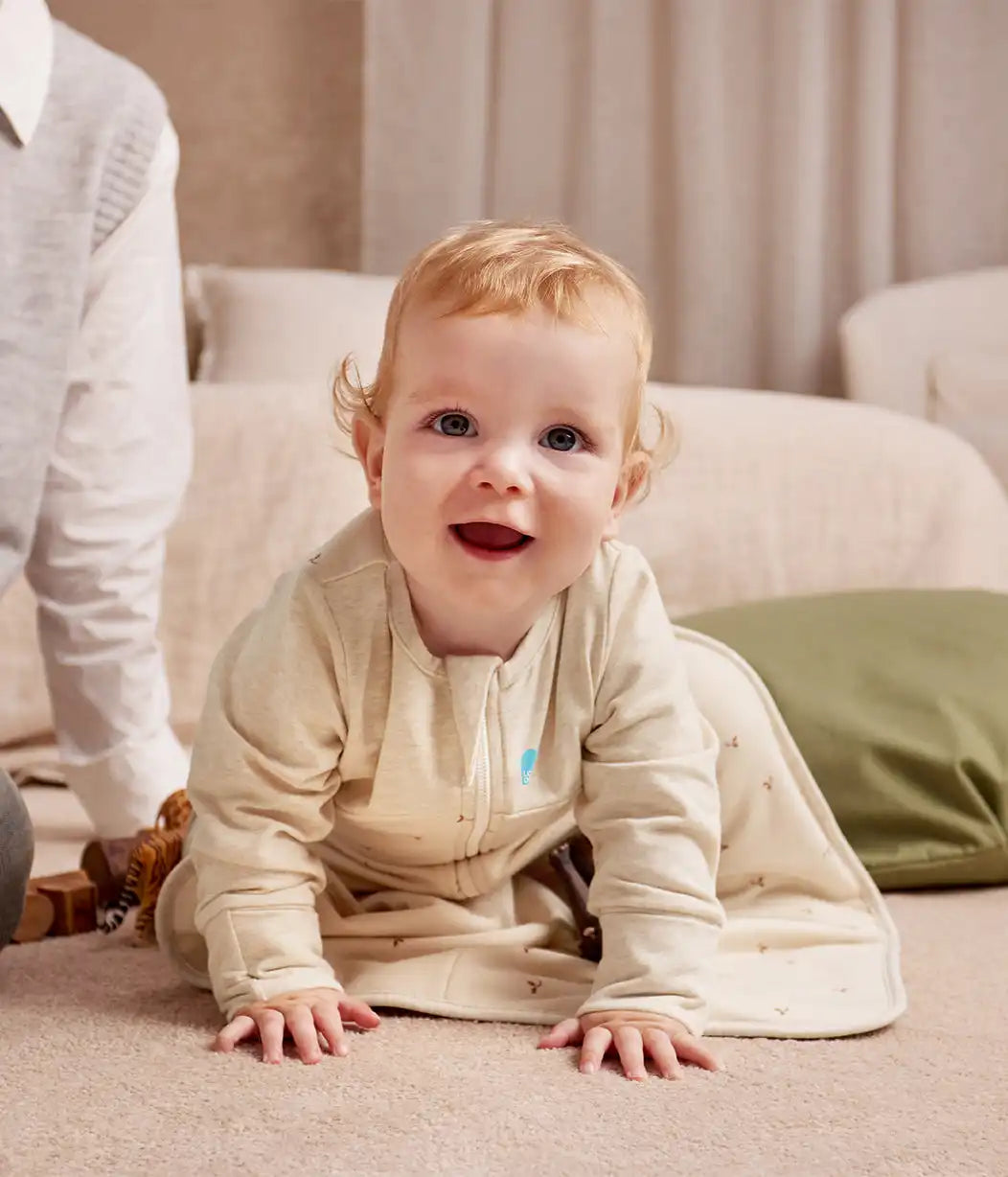 Sleep Bag Long Sleeve 1.5 TOG Cotton Oatmeal Twigs
