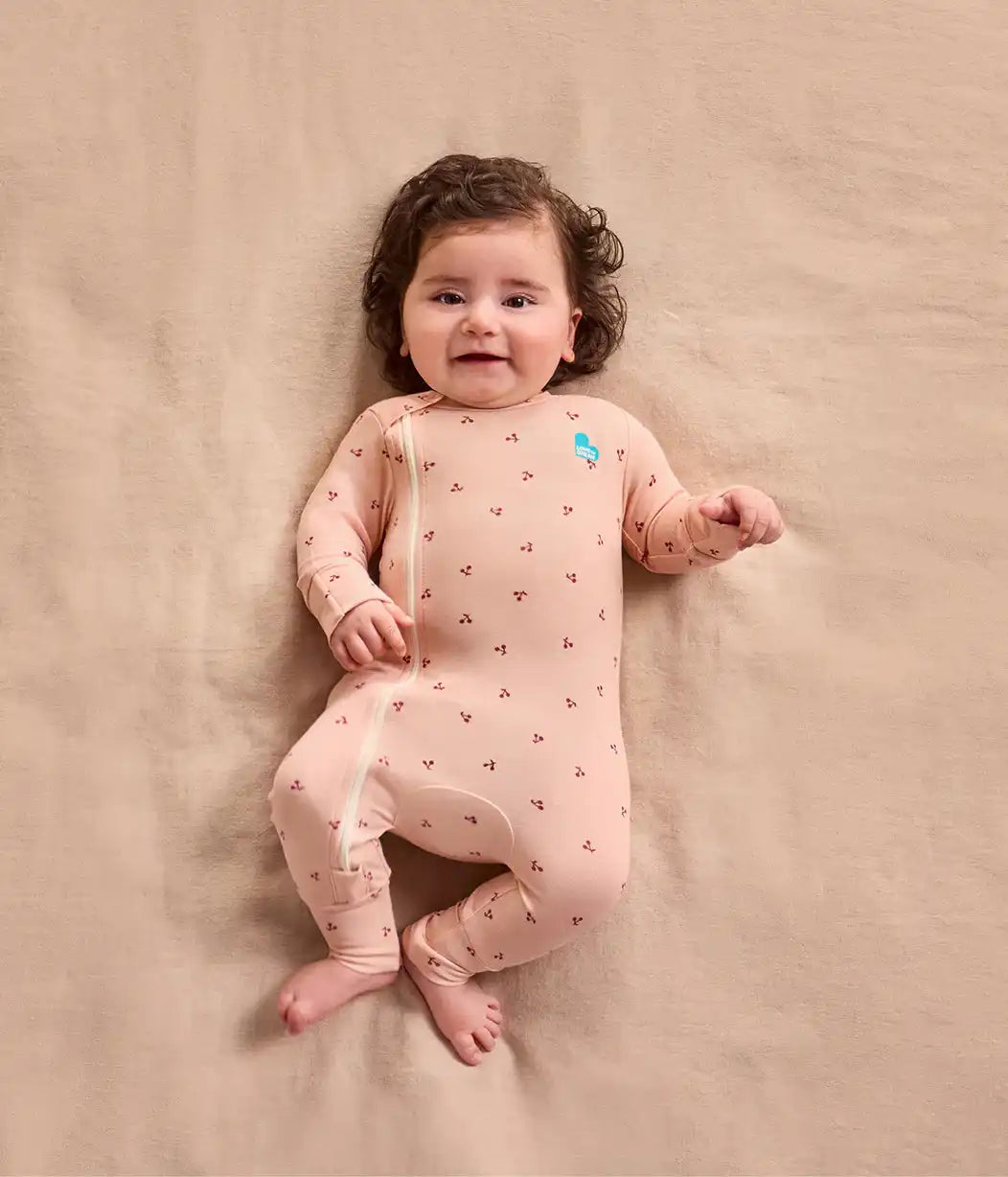 Swaddle Up & Romper Bundle | 1.0 TOG | Bamboo | Maroon | Blush Cherries