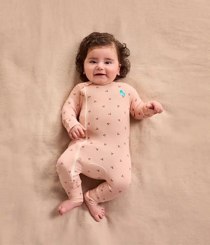 Swaddle Up & Romper Bundle | 1.0 TOG | Bamboo | Maroon | Blush Cherries