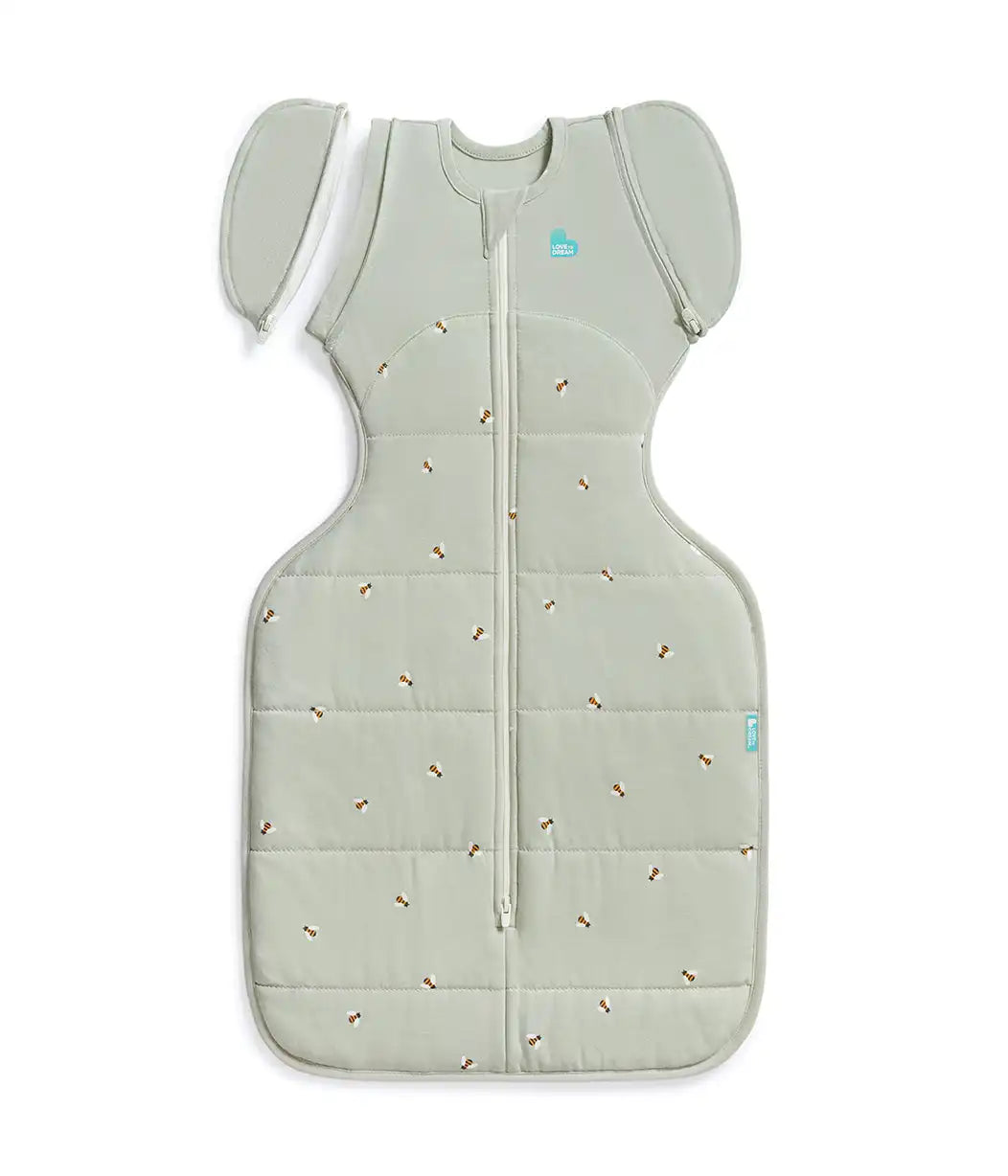 Swaddle Up™ 2-in-1 Transition Bag 2.5 TOG Cotton Olive Bees